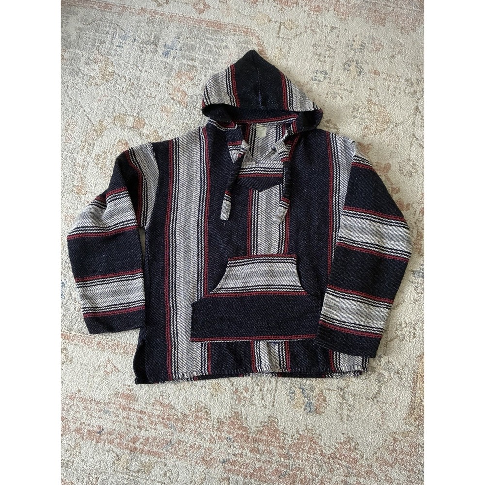 Vintage SPEEDY Casual Baja Hoodie XL Mexican Drug Rug Jerga Poncho Surf